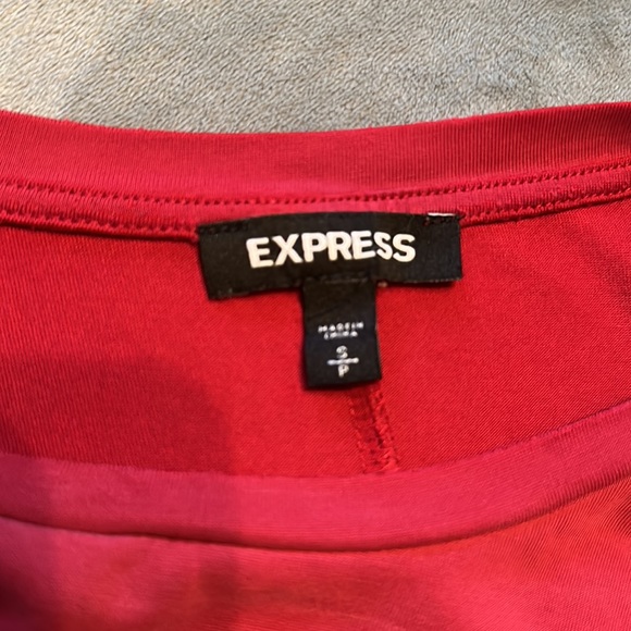 Express Long Sleeve Top with Cutout Sleeves - Red - Picture 2 of 2
